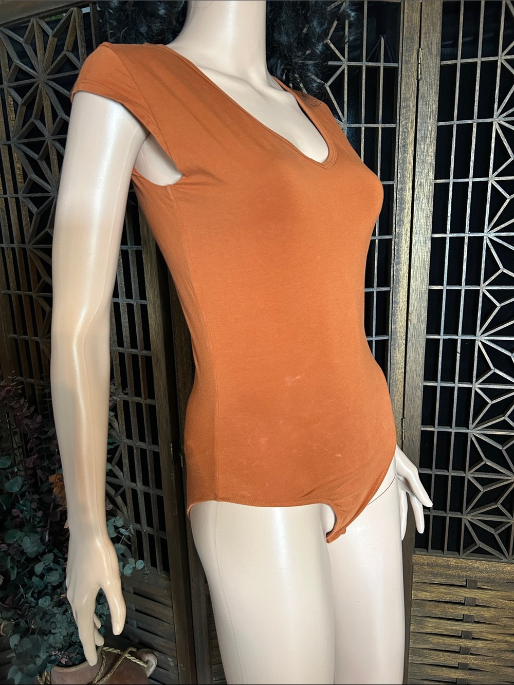EVERLANE BODYSUIT BURNT ORANGE S